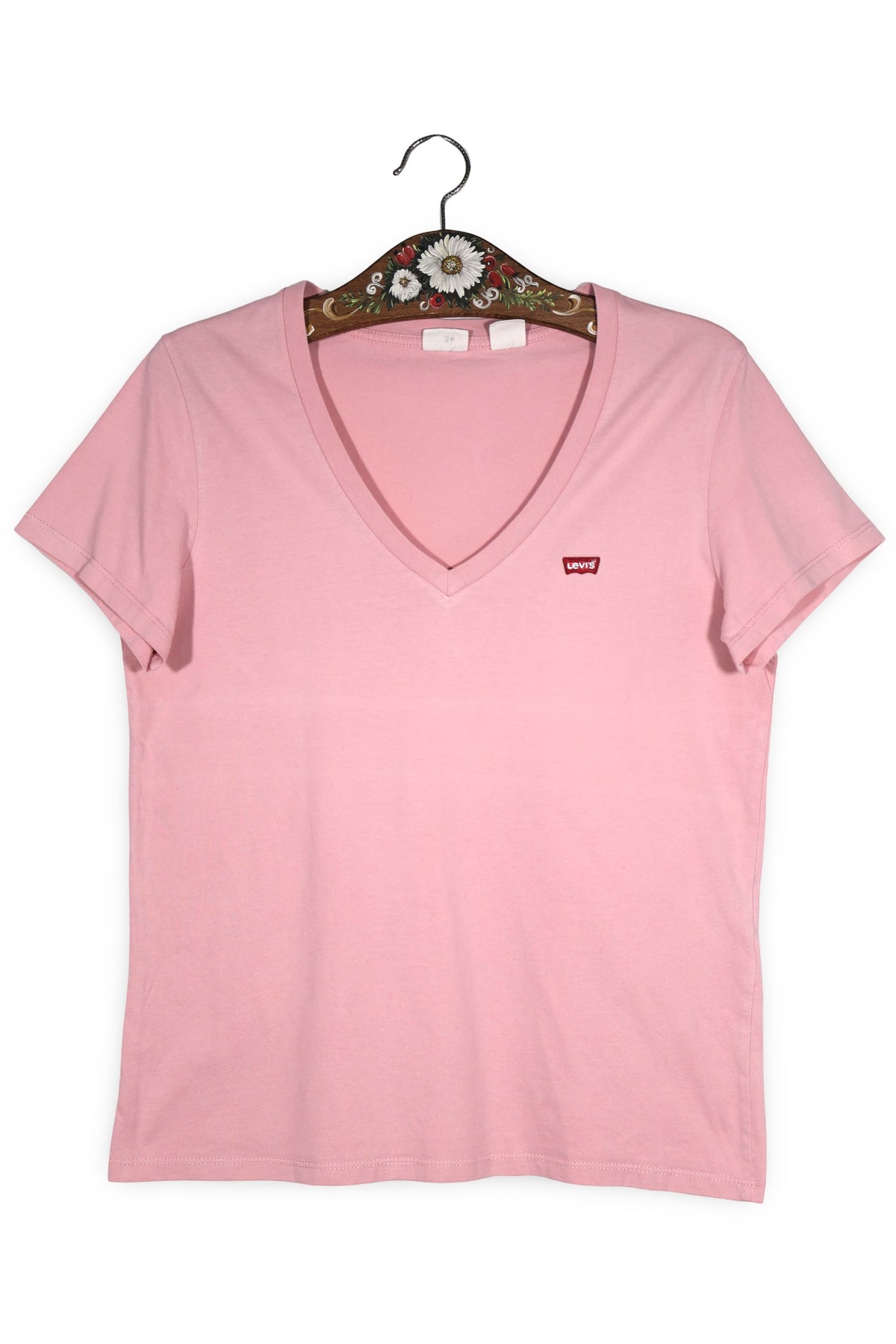 Tricou Levi's roz mărime M vedere din față second-hand premium