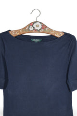 Tricou Lauren Ralph Lauren bleumarin mărime M detaliu material și croială second-hand premium