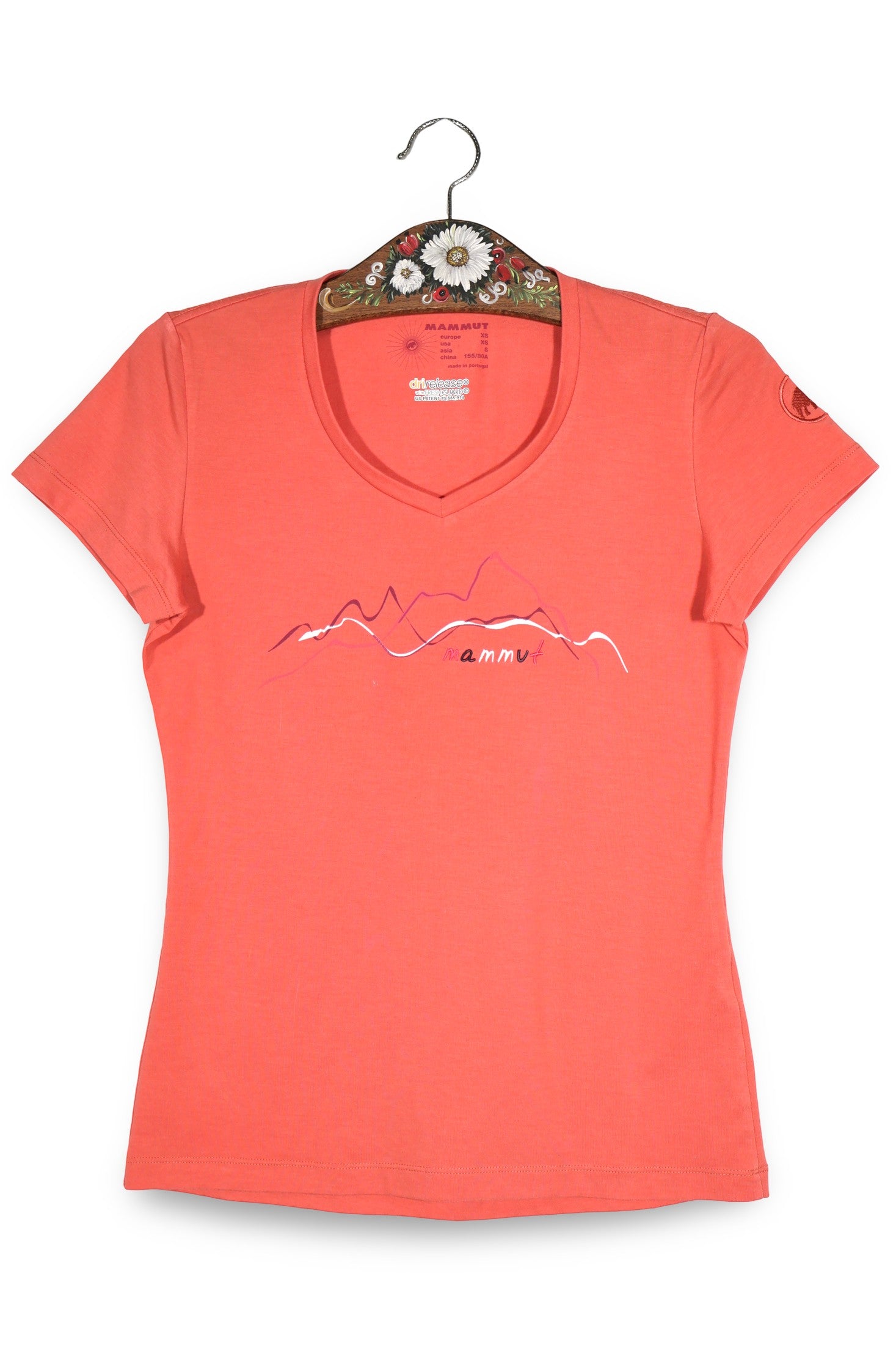 Tricou Mammut coral mărime XS vedere din față second-hand premium