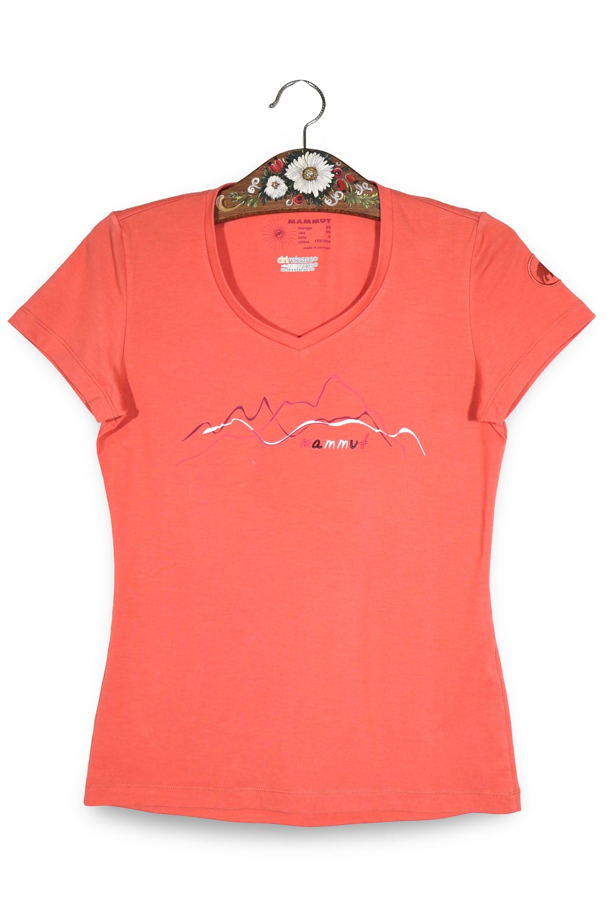 Tricou Mammut coral mărime XS vedere din față second-hand premium