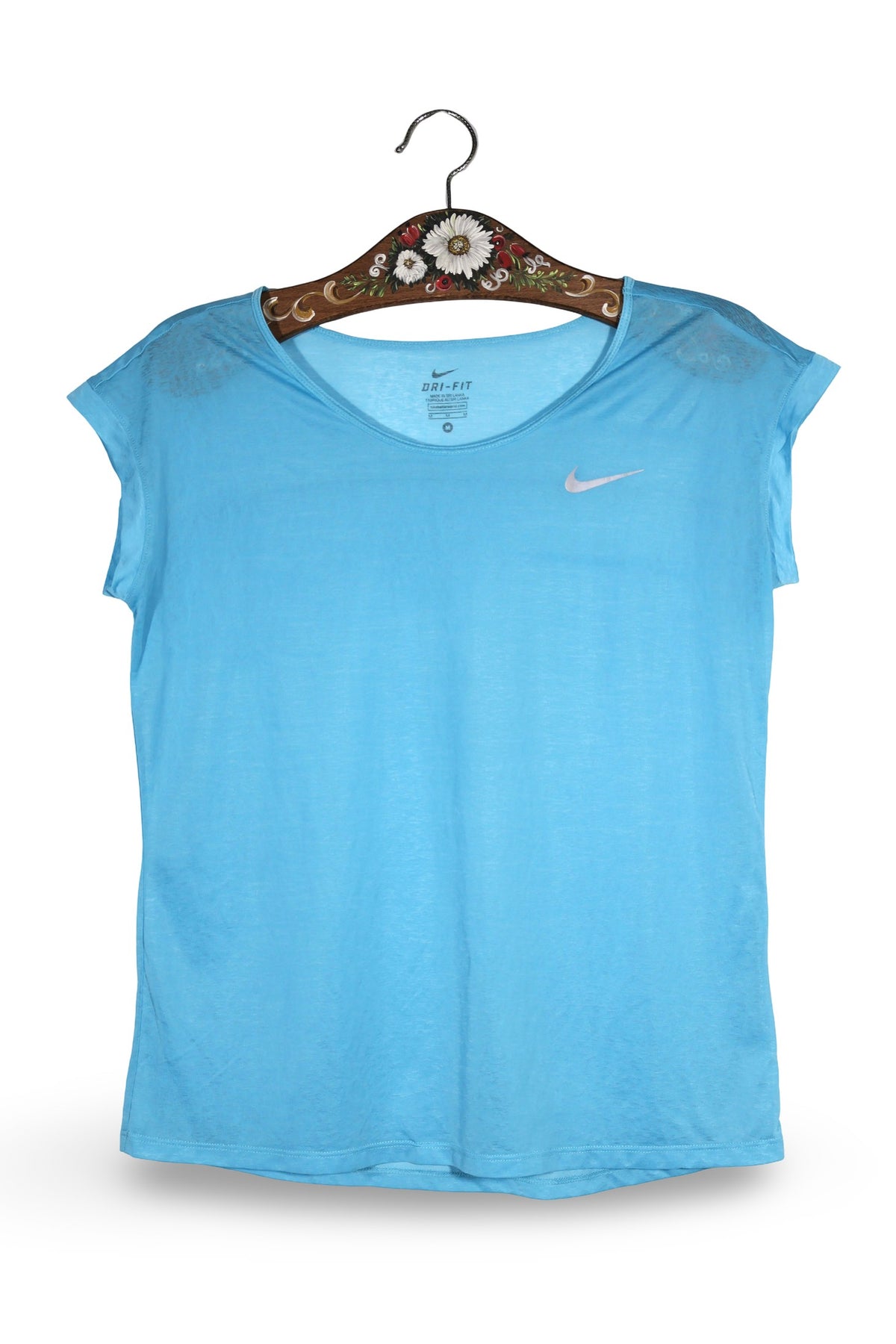 Tricou Nike albastru mărime M vedere din față second-hand premium