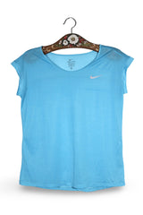 Tricou Nike albastru mărime M vedere din față second-hand premium