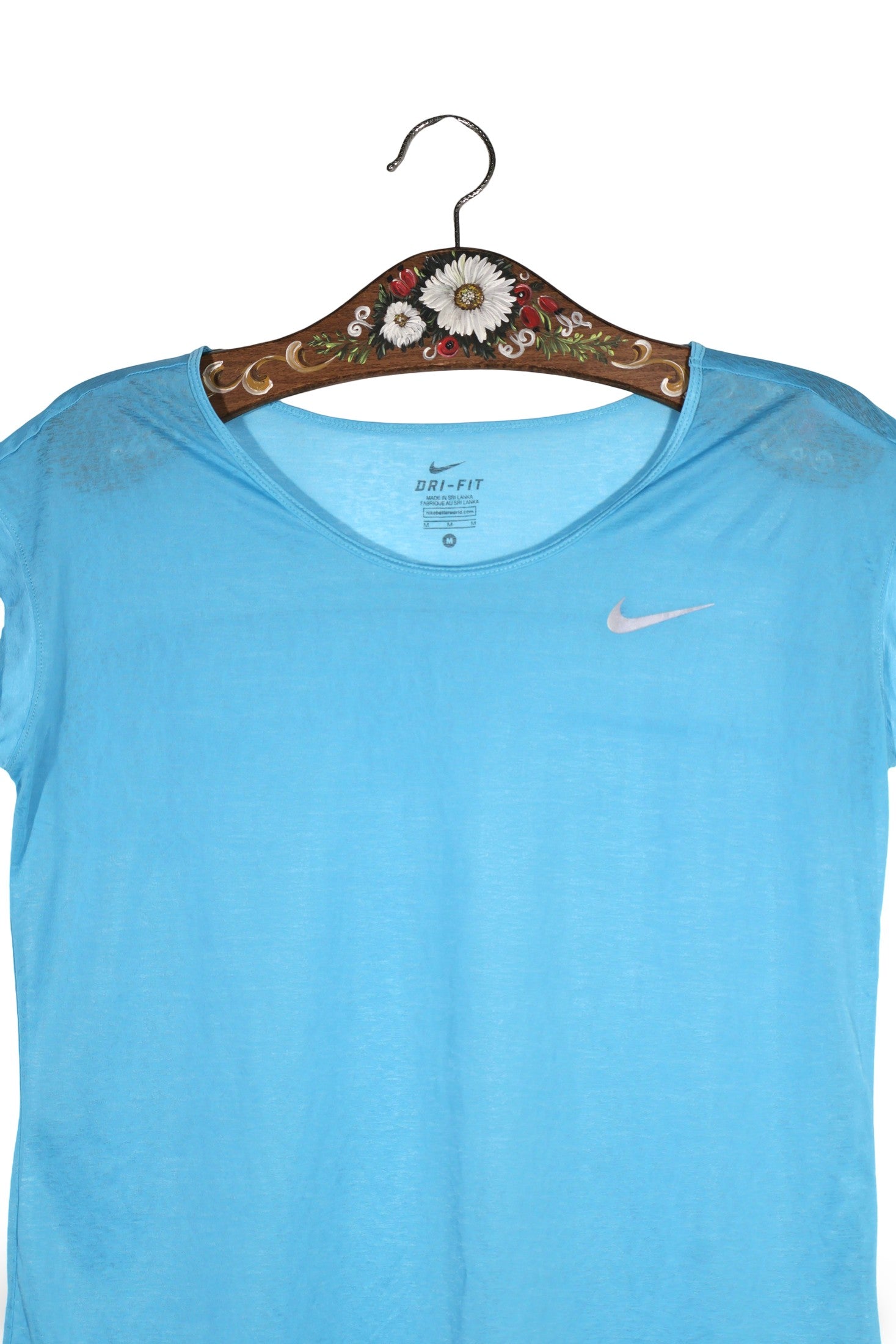 Tricou Nike albastru mărime M detaliu material și croială second-hand premium