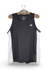 Tricou adidas negru / alb mărime XL vedere din față second-hand premium