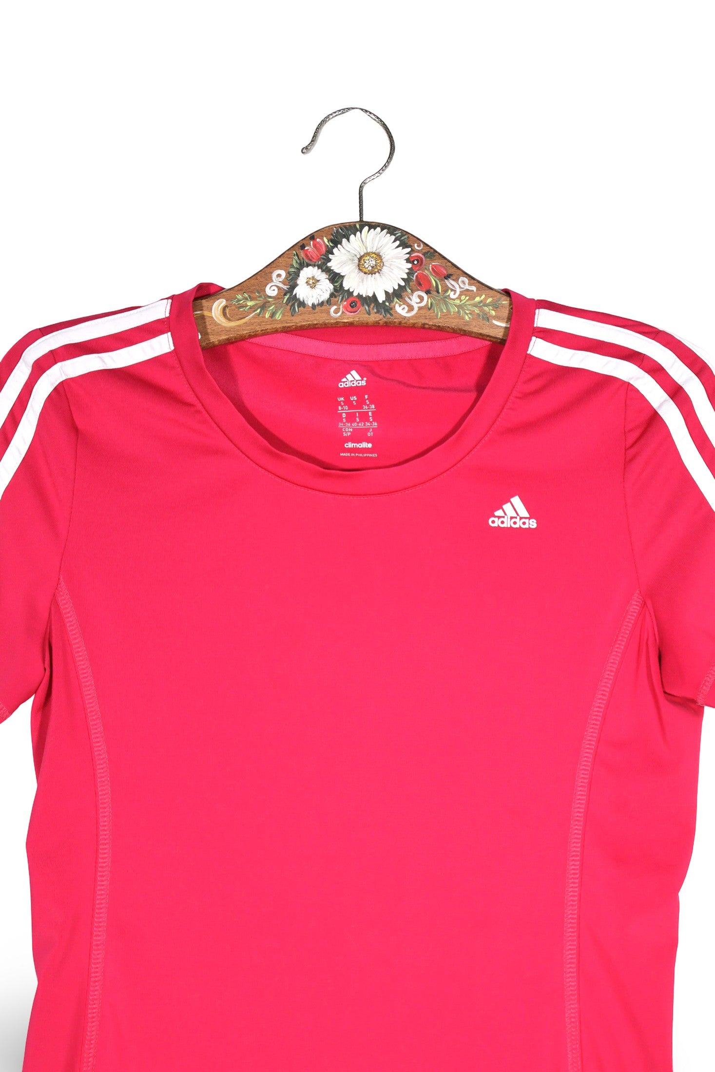 Tricou adidas roz fuchsia mărime S detaliu material și croială second-hand premium