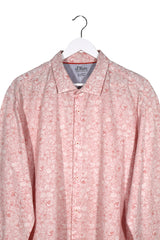 Camasa s.Oliver roz pastel cu imprimeu floral mărime 3XL detaliu material și croială second-hand premium