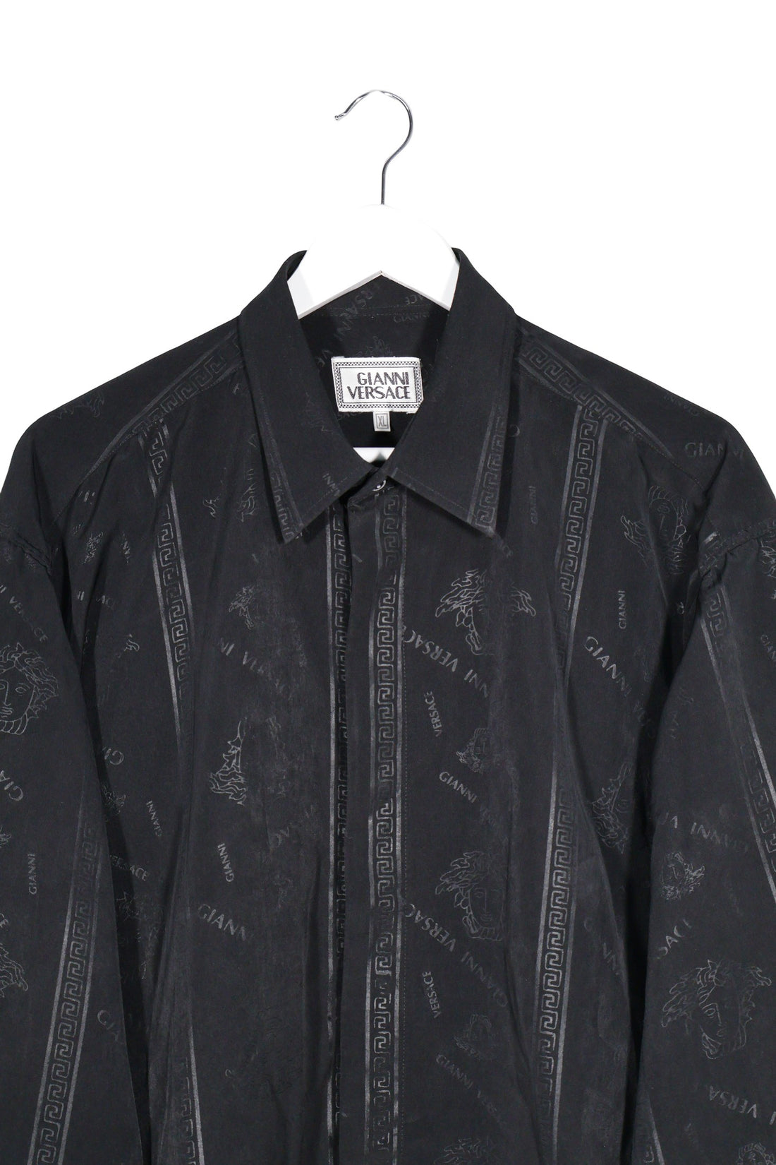 Camasa Gianni Versace negru mărime XL vedere din față second-hand premium