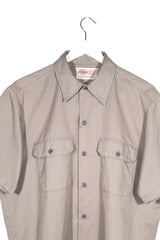 Camasa Dickies bej-gri mărime L detaliu material și croială second-hand premium