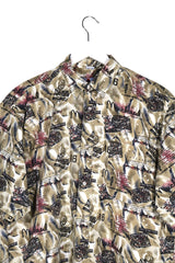 Camasa Jean Legall bej, negru, bordo mărime M detaliu material și croială second-hand premium