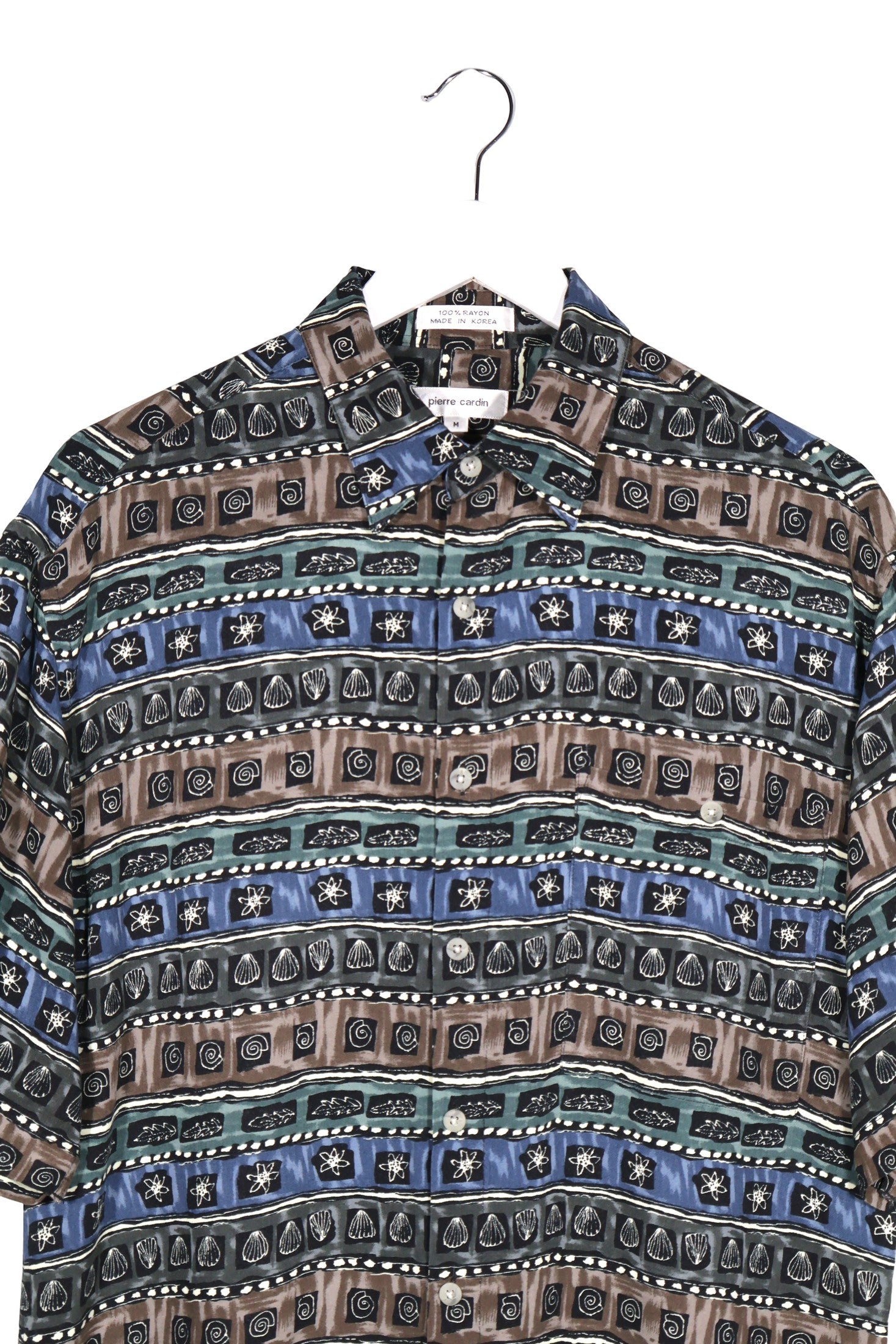 Camasa Pierre Cardin multicolor mărime M detaliu material și croială second-hand premium
