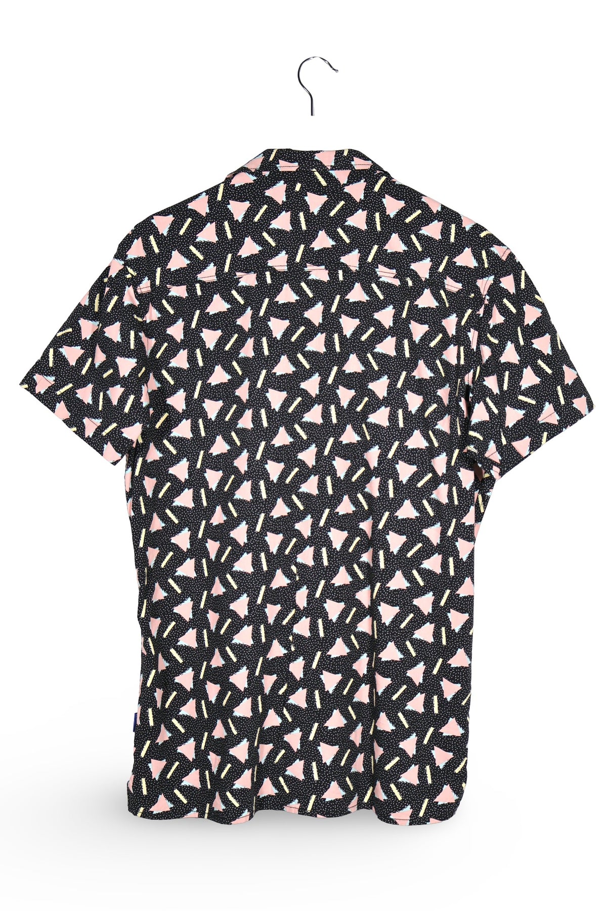 Camasa JACK&JONES negru, roz, galben, albastru deschis mărime M vedere din spate second-hand premium