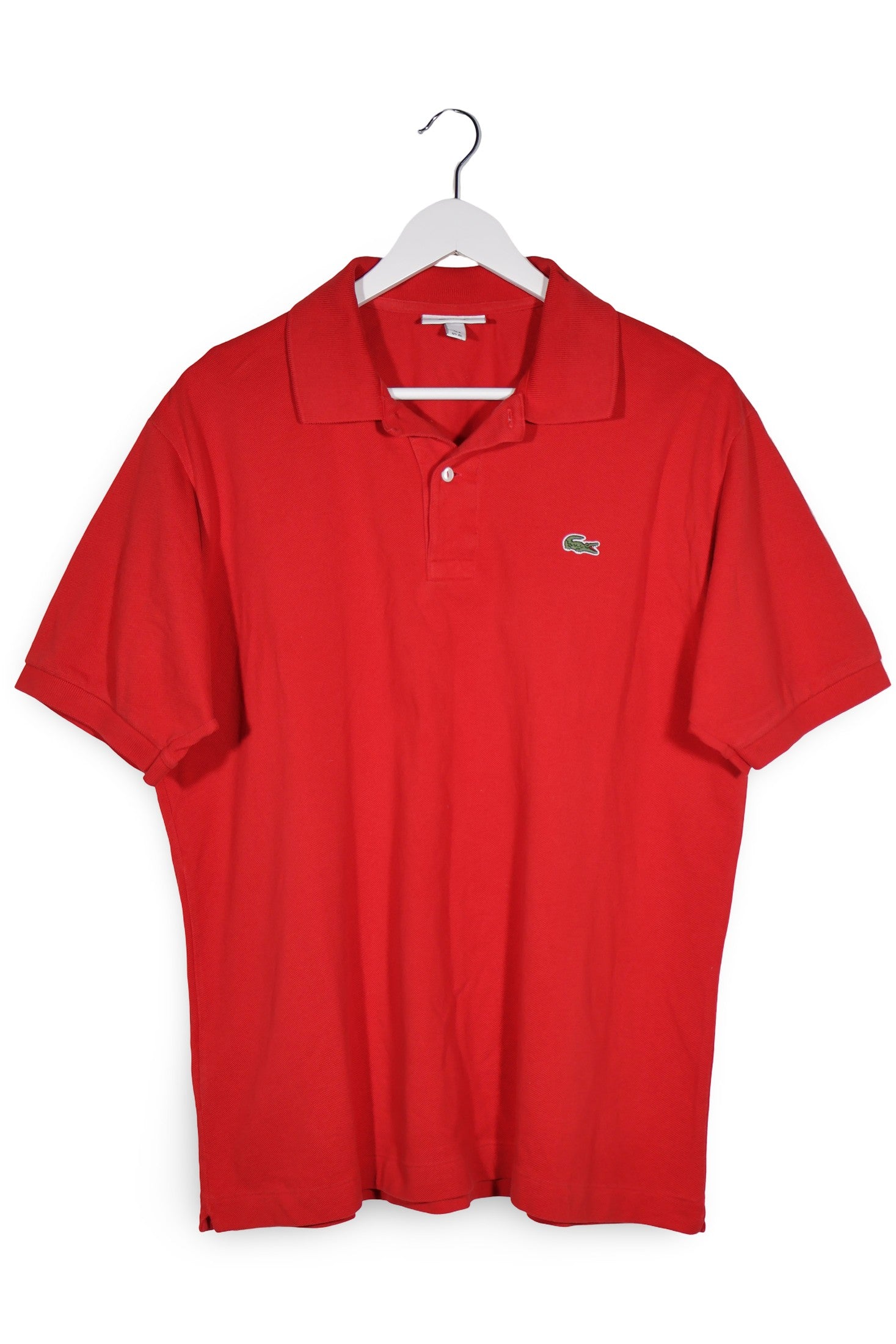 Tricou Lacoste roșu mărime XL vedere din față second-hand premium