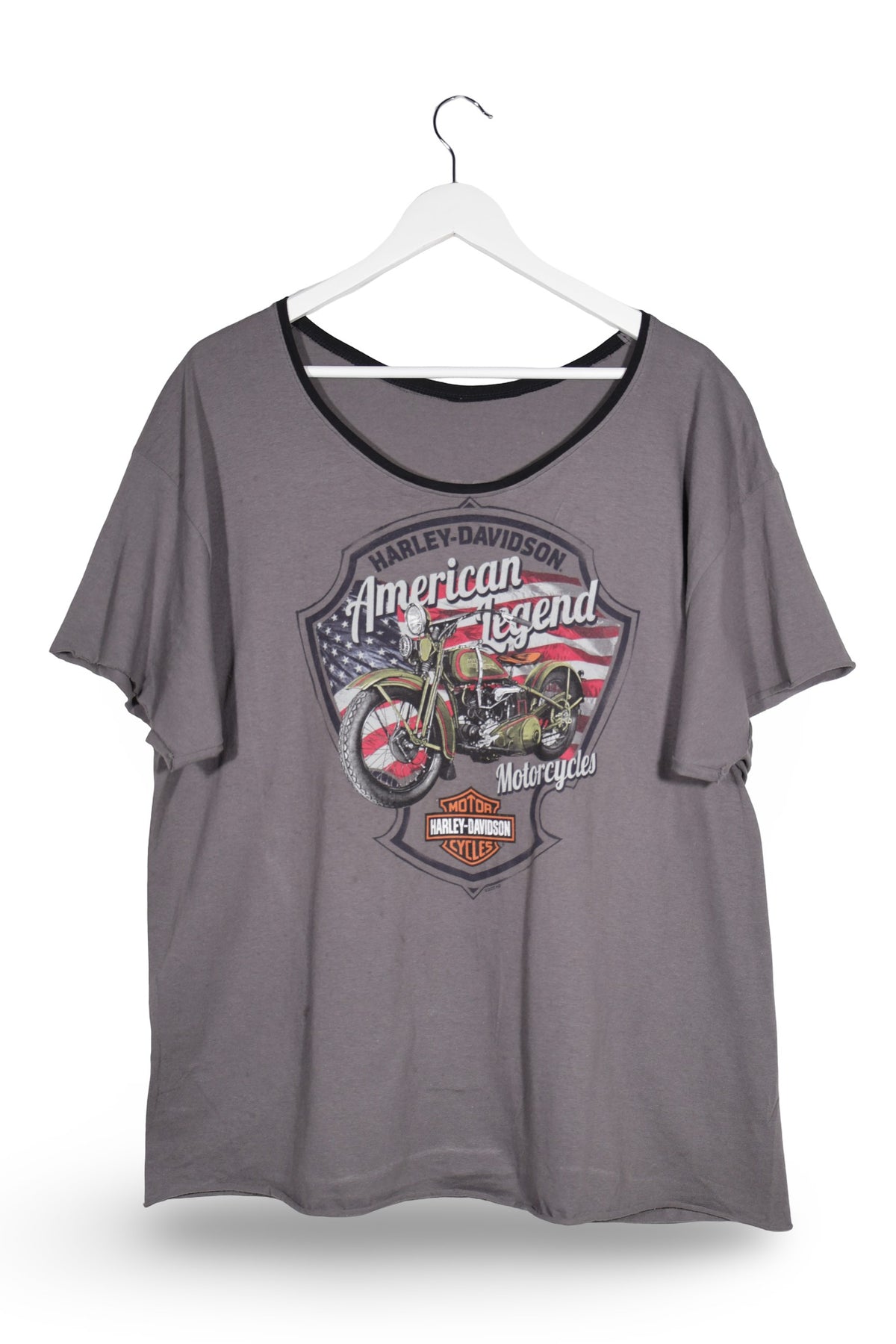 Tricou Harley-Davidson gri mărime XL vedere din față second-hand premium