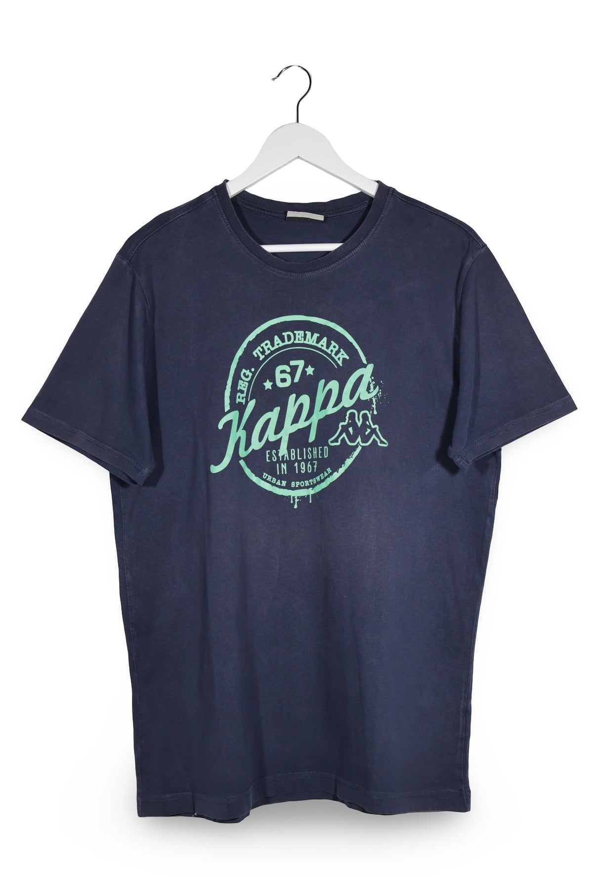 Tricou Kappa bleumarin mărime L vedere din față second-hand premium