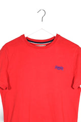 Tricou SuperDry roșu mărime M detaliu material și croială second-hand premium