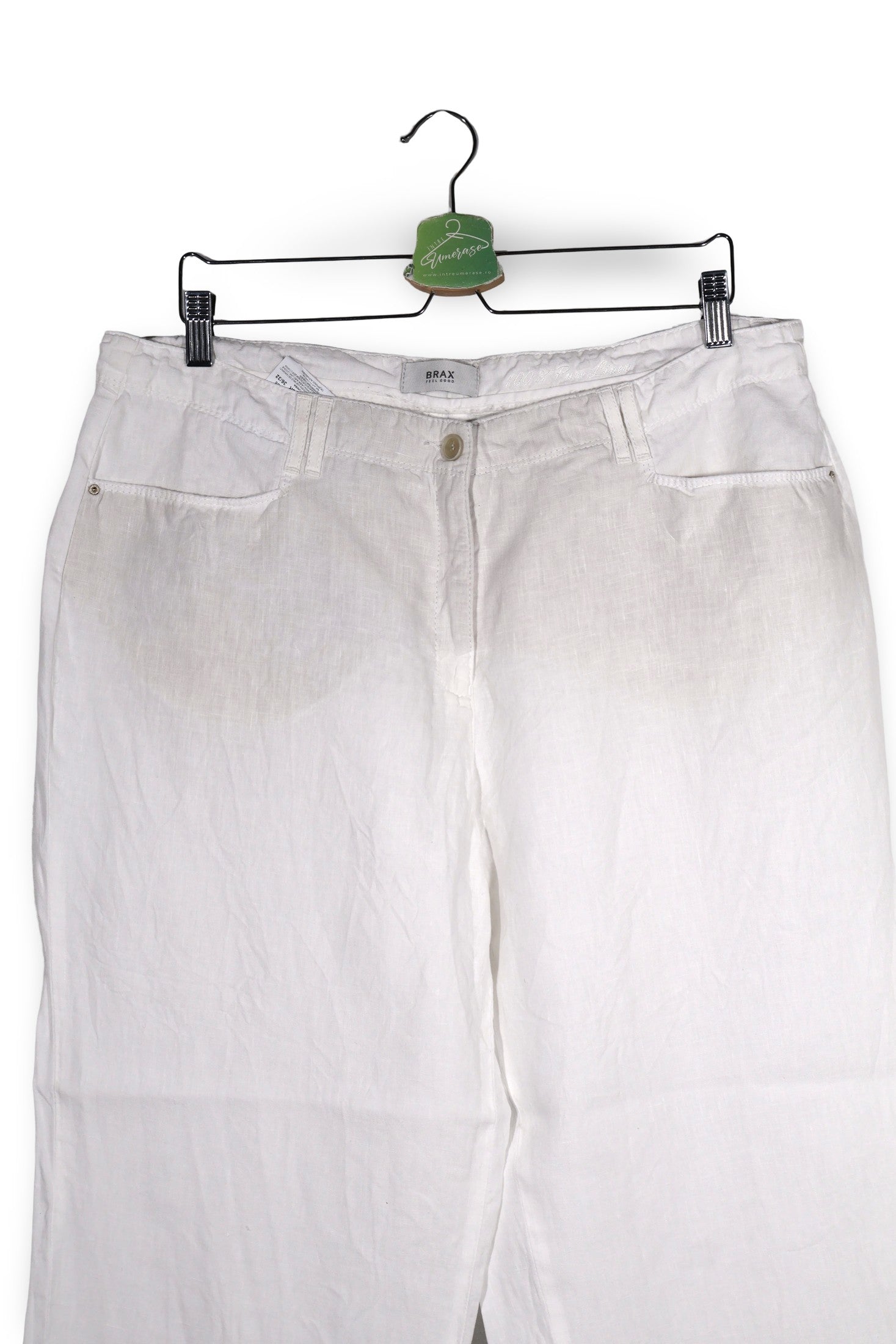 Pantaloni BRAX alb mărime XL detaliu material și croială second-hand premium