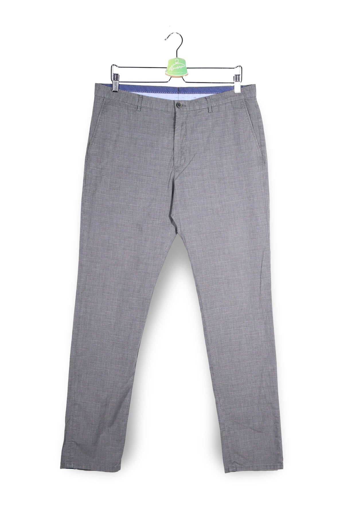 Pantaloni Massimo Dutti gri mărime M vedere din față second-hand premium