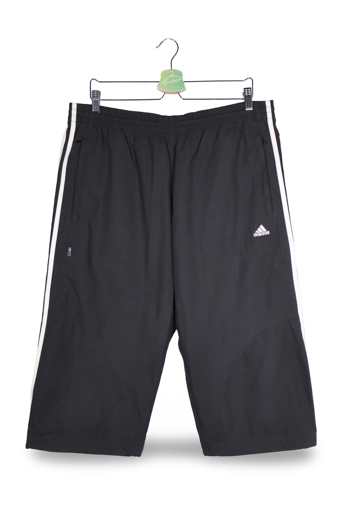 Pantaloni 2/3 adidas negru mărime L vedere din față second-hand premium