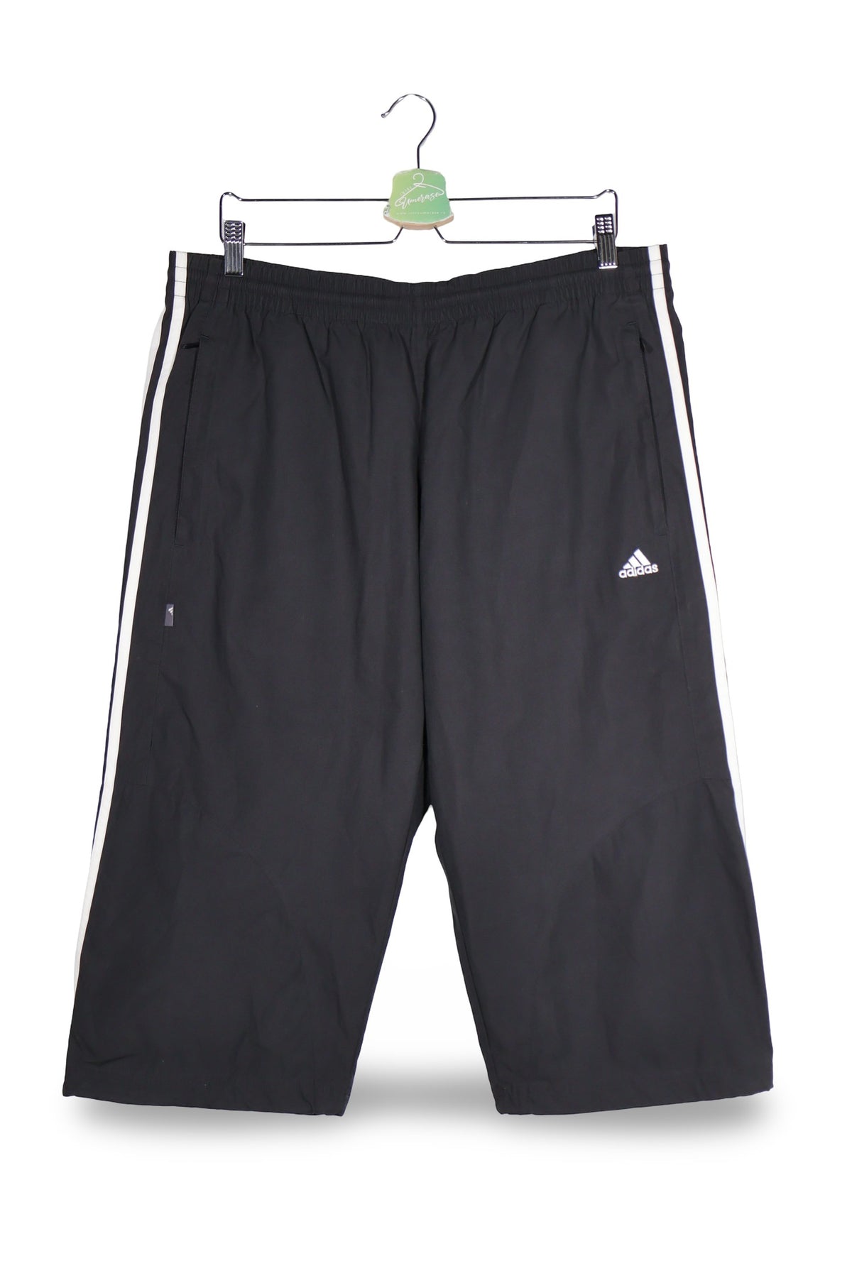 Pantaloni 2/3 adidas negru mărime L vedere din față second-hand premium