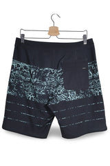 Pantaloni scurti O'Neill negru cu print albastru-verzui mărime S vedere din spate second-hand premium
