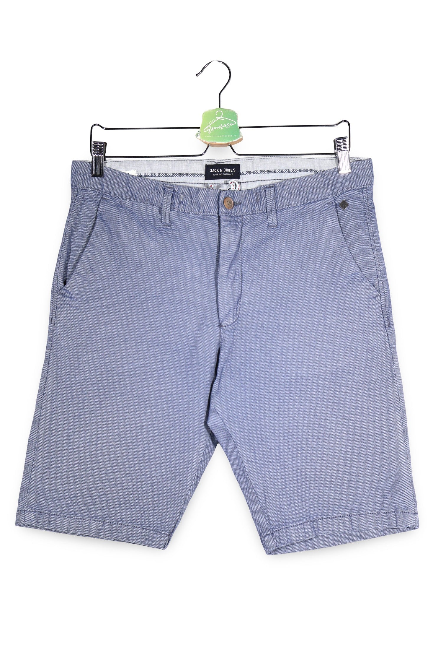 Pantaloni scurti JACK & JONES albastru mărime M vedere din față second-hand premium