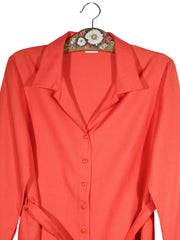 Rochie Haute Frabrique coral mărime L detaliu material și croială second-hand premium