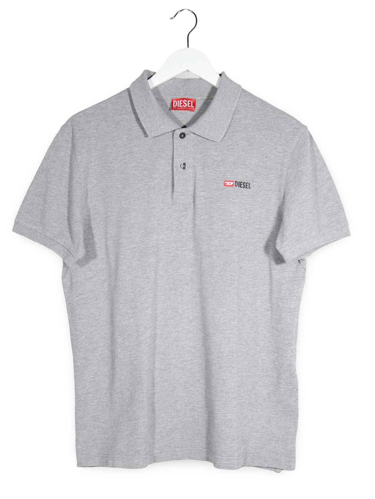 Tricou Diesel gri deschis mărime M vedere din față second-hand premium