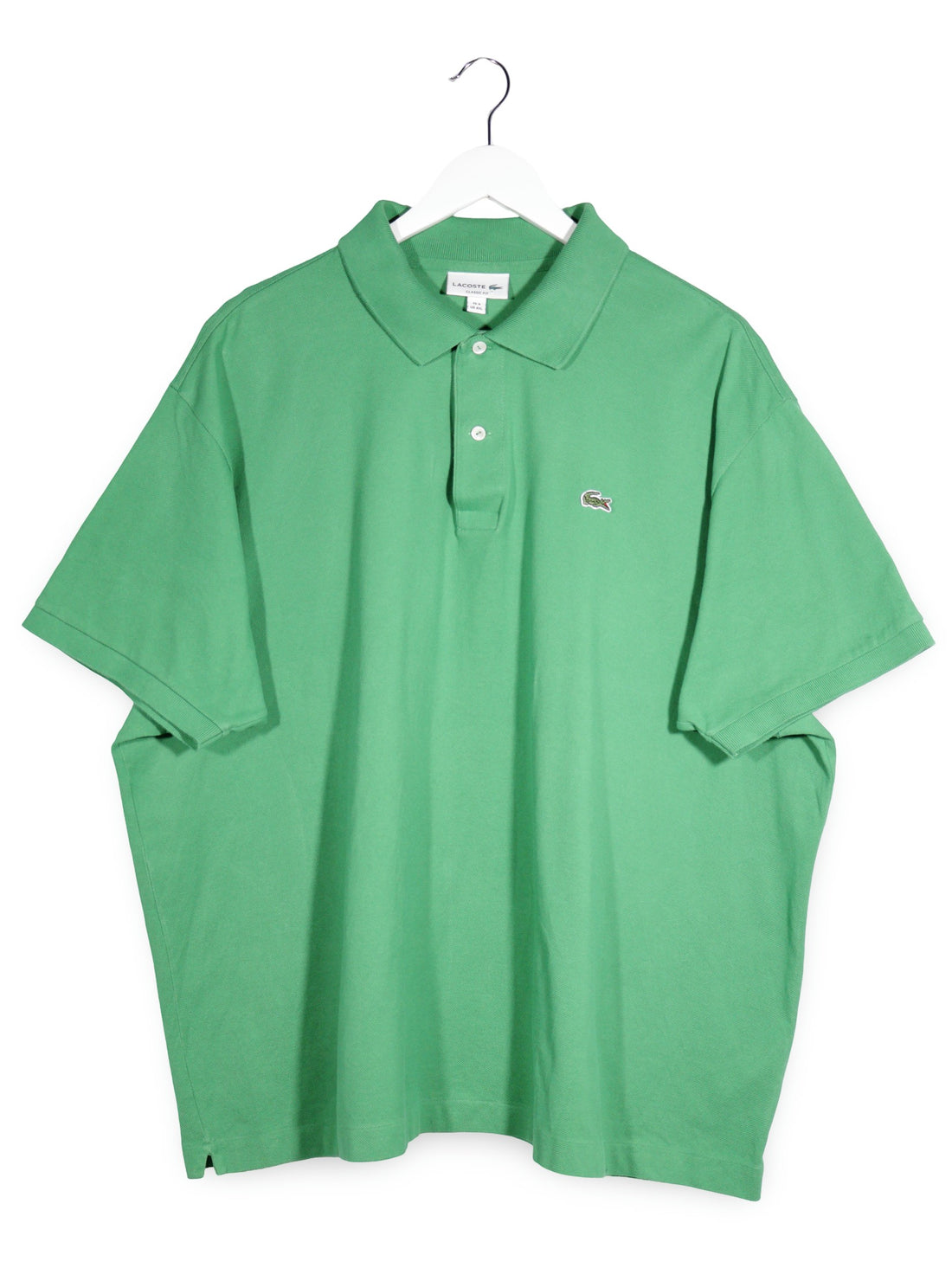 Tricou Lacoste verde mărime 4XL+ vedere din față second-hand premium