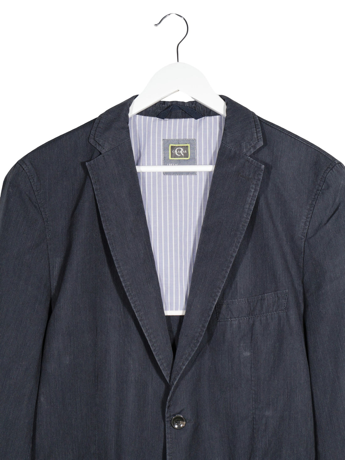 Sacou CALAMAR bleumarin mărime L detaliu material și croială second-hand premium