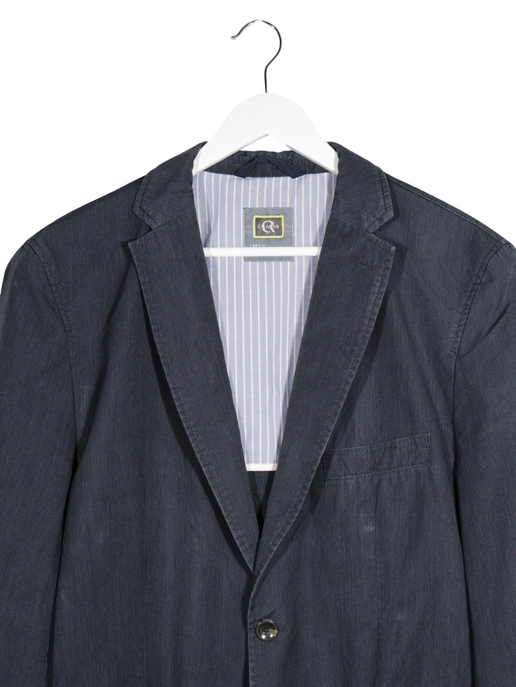 Sacou CALAMAR bleumarin mărime L detaliu material și croială second-hand premium