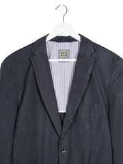 Sacou CALAMAR bleumarin mărime L detaliu material și croială second-hand premium