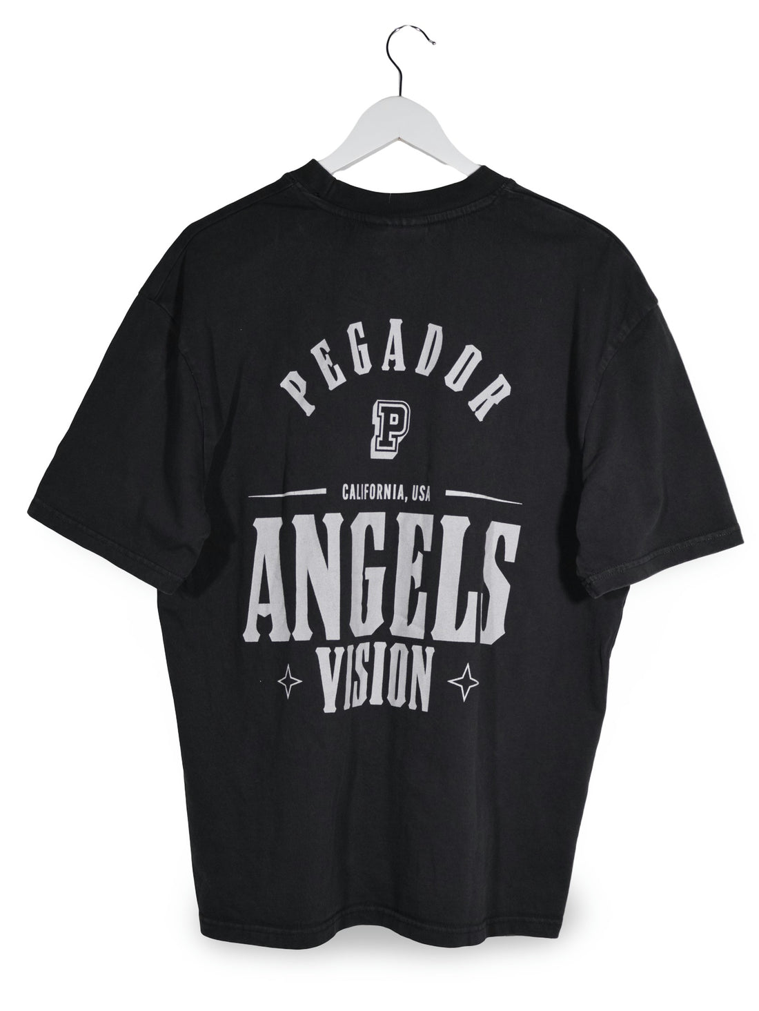 Tricou PEGADOR negru mărime S vedere din spate second-hand premium