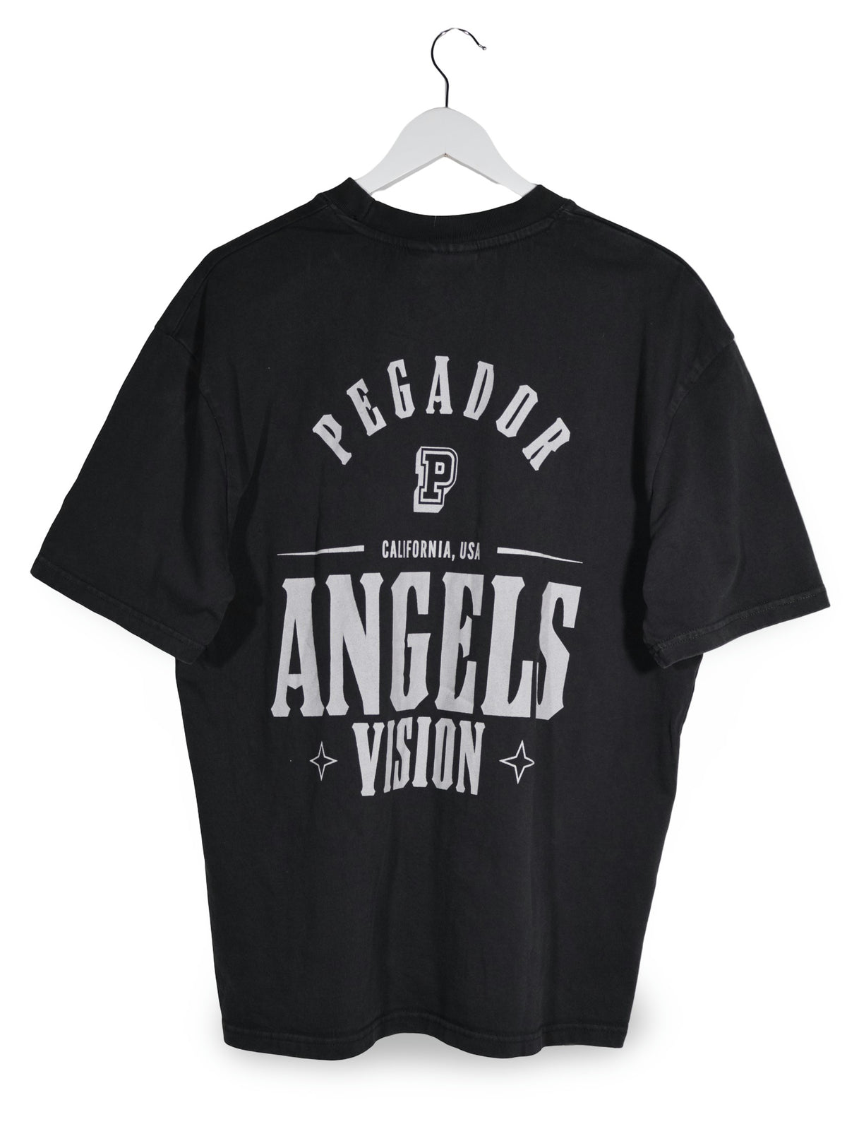 Tricou PEGADOR negru mărime S vedere din spate second-hand premium