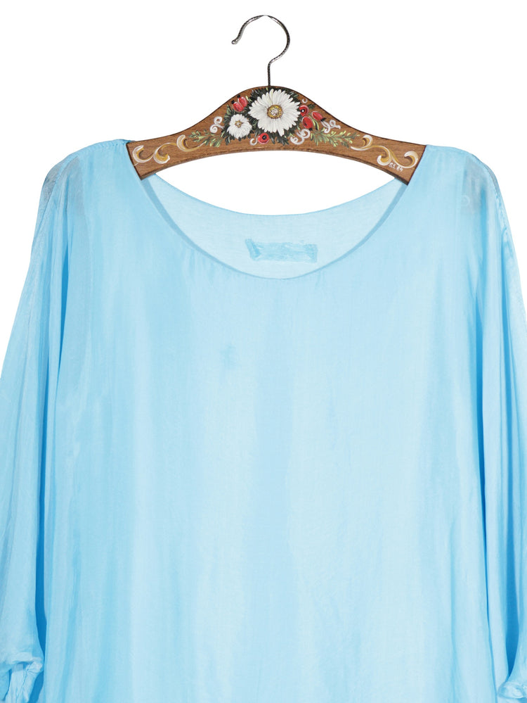 Bluza Lili Pronto Moda albastru deschis mărime S detaliu material și croială second-hand premium