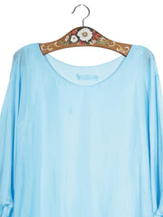 Bluza Lili Pronto Moda albastru deschis mărime S detaliu material și croială second-hand premium