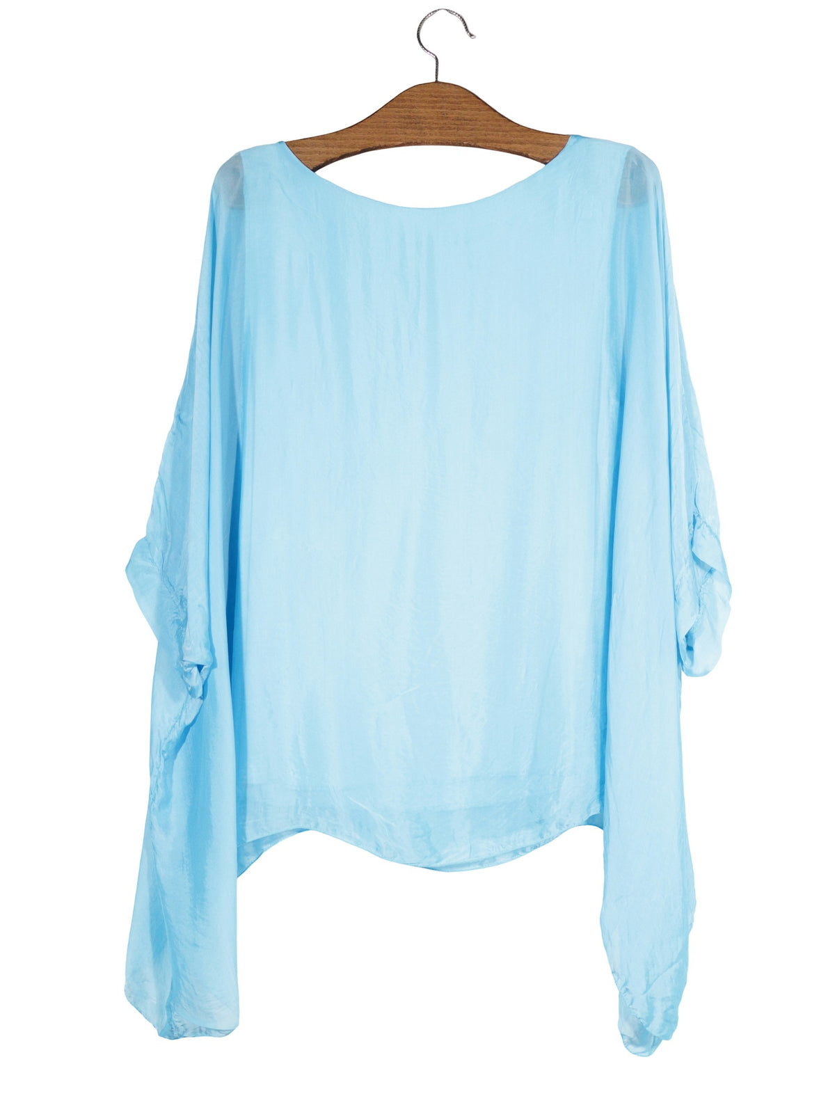 Bluza Lili Pronto Moda albastru deschis mărime S vedere din spate second-hand premium