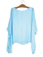 Bluza Lili Pronto Moda albastru deschis mărime S vedere din spate second-hand premium