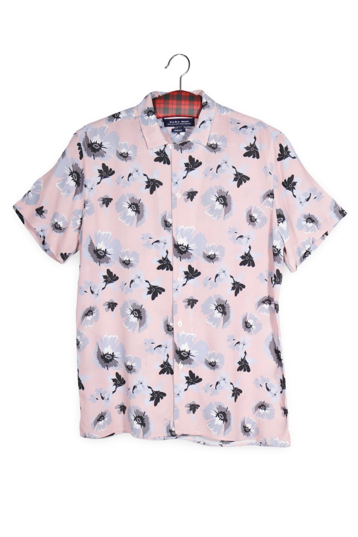 Cămașă - Zara camasa slim fit florală din viscoză – M – Bărbați - fata