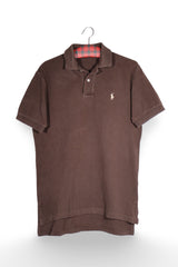 Tricou - RALPH LAUREN polo maro din bumbac – S – Bărbați - fata