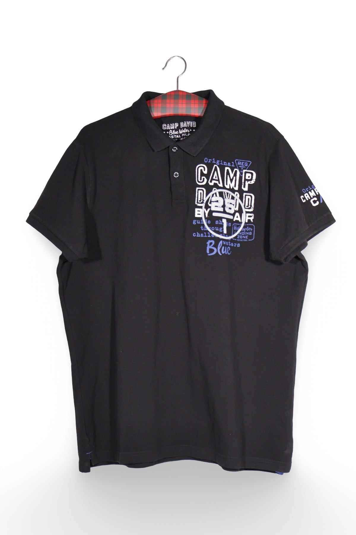 Tricou - Camp David negru cu imprimeu grafic contrastant – XXL – Bărbați - fata