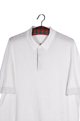 Tricou - Premium alb polo din bumbac – XL – Bărbați - detaliu