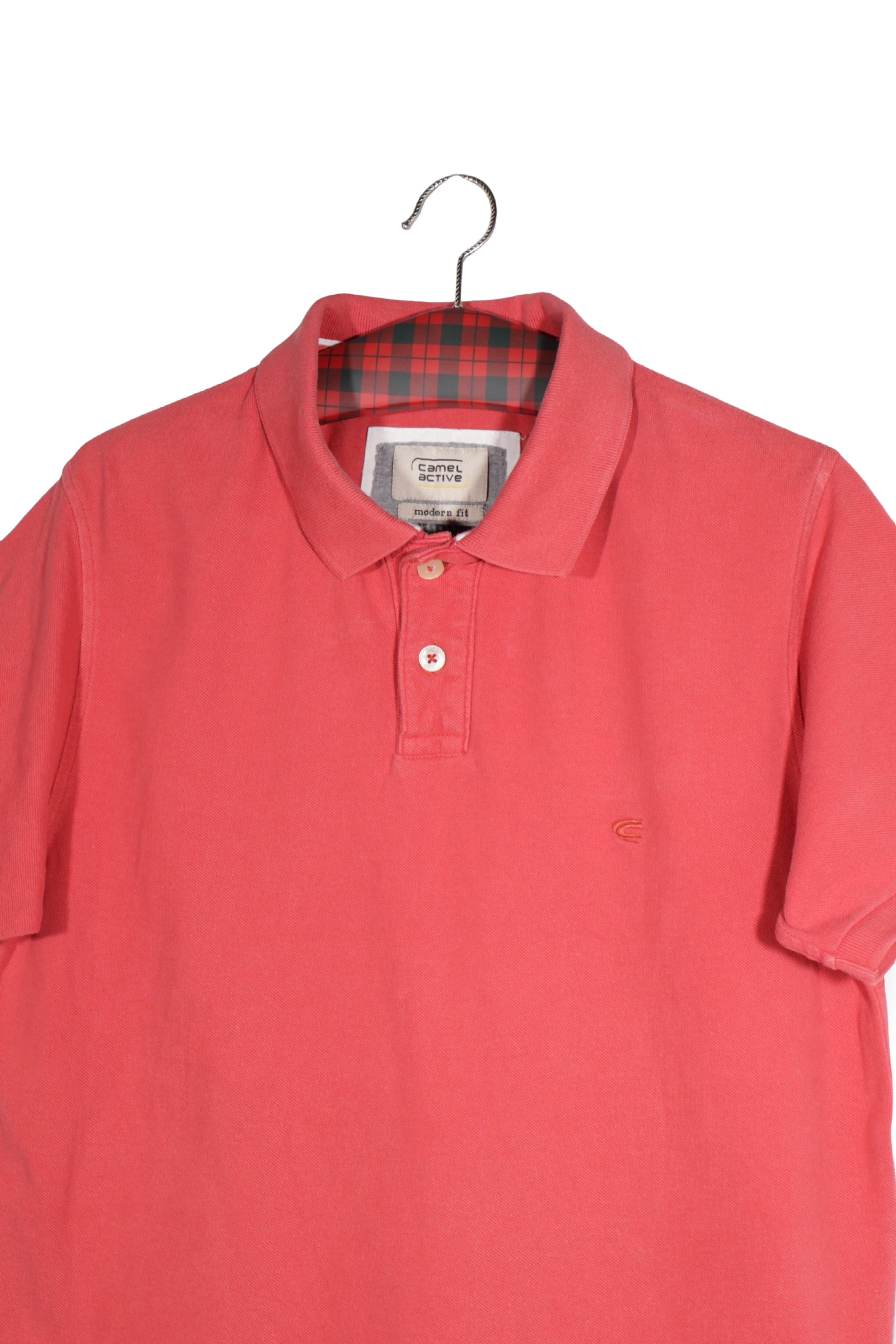 Tricou - Camel polo rosu din bumbac – M – Bărbați - detaliu