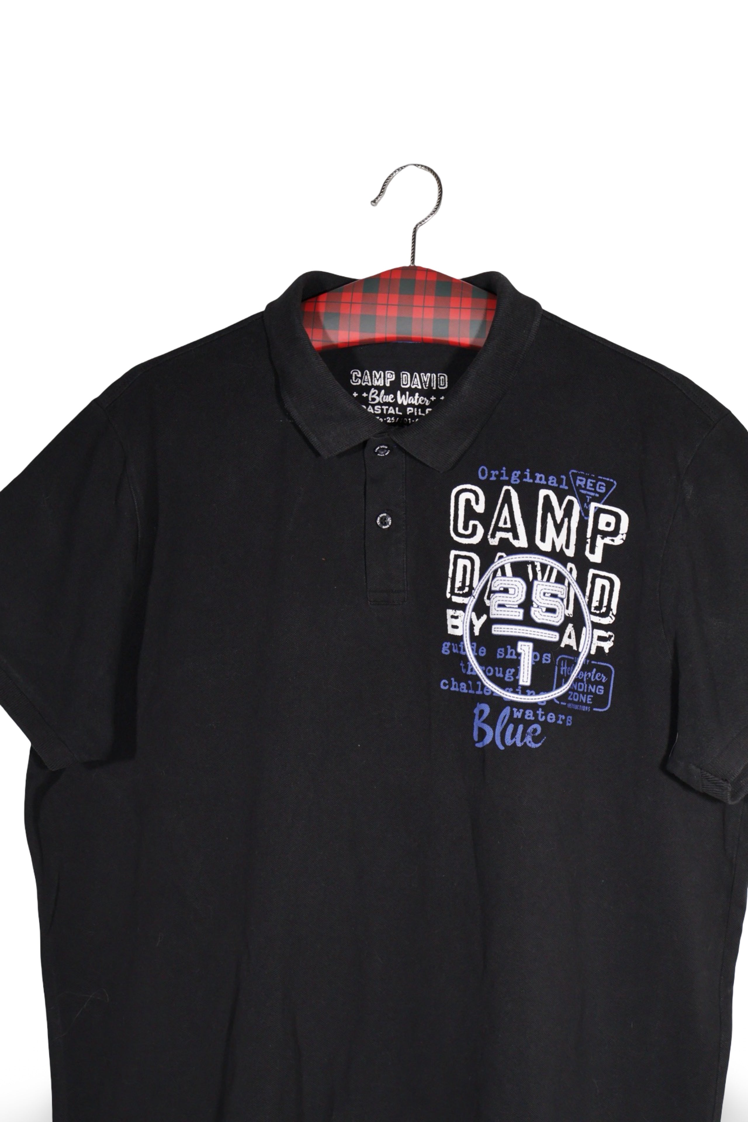 Tricou - Camp David negru cu imprimeu grafic sport – XXL – Bărbați - detaliu