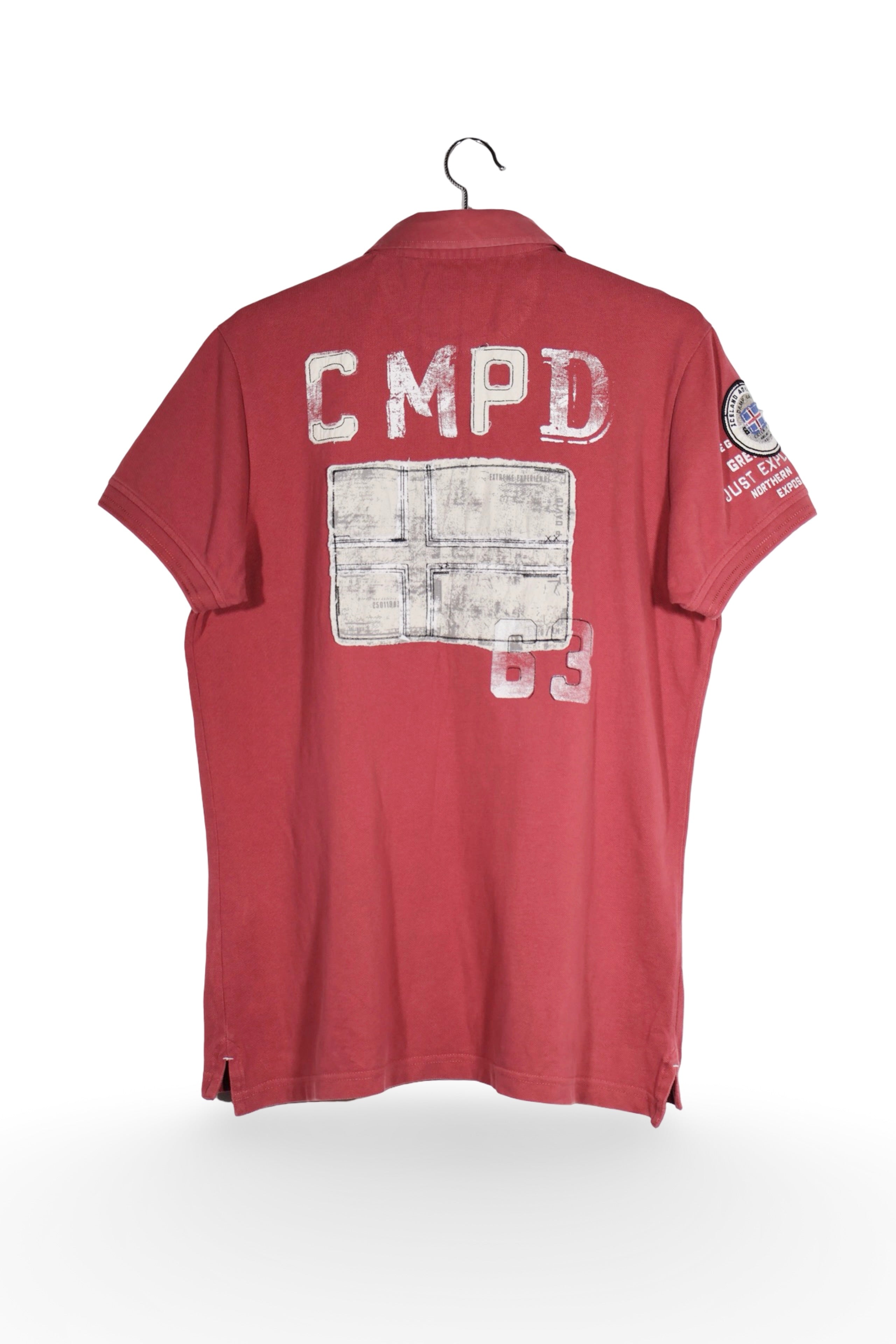 Tricou - Camp David rosu spalacit cu imprimeu discret – M – Bărbați - spate