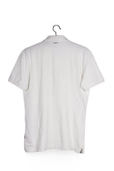 Tricou - Napapijri polo alb cu detaliu caroiat la guler – M – Bărbați - spate