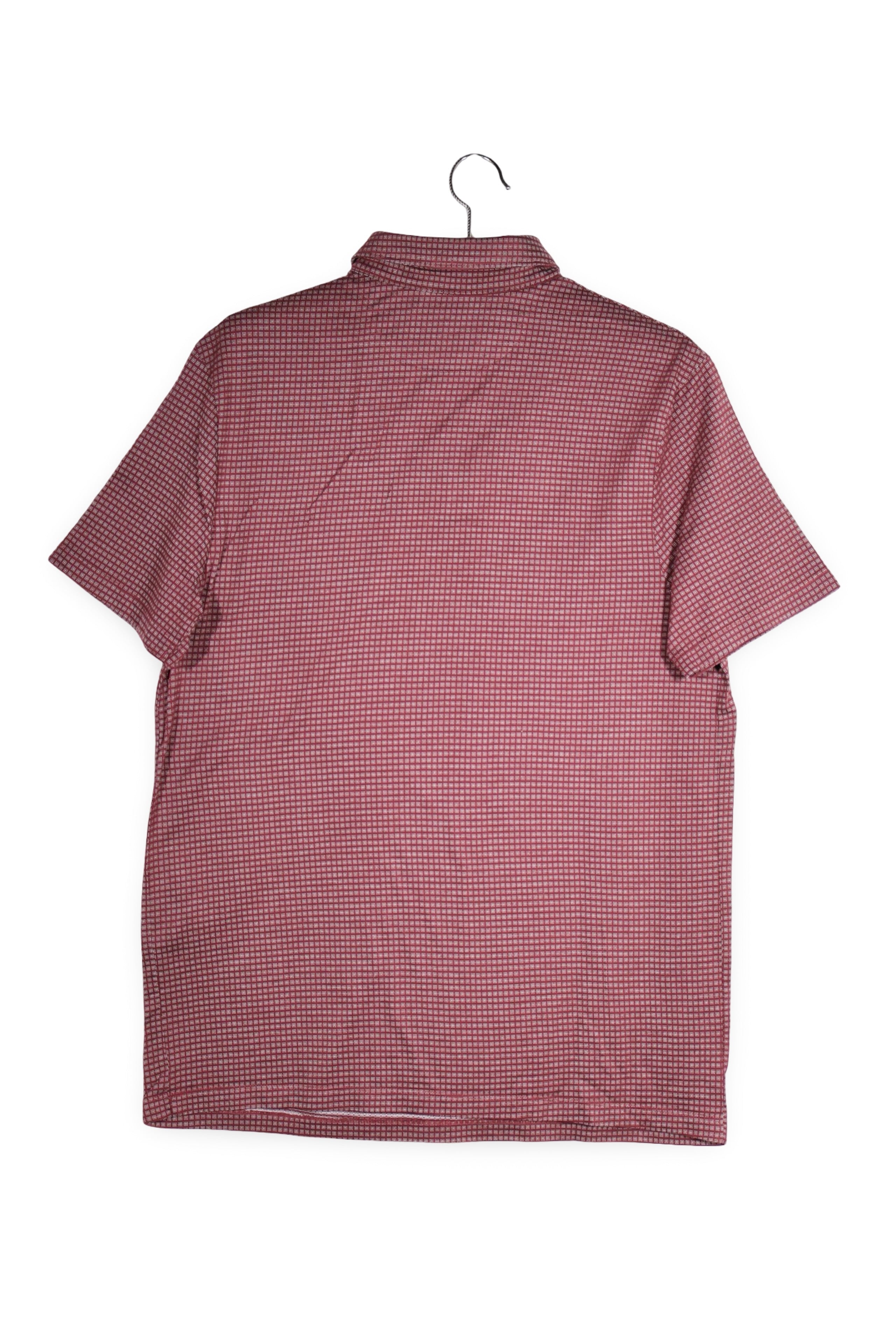 Tricou - CHARLES TYRWHITT visiniu cu imprimeu micro-patrat din bumbac – M – Bărbați - spate