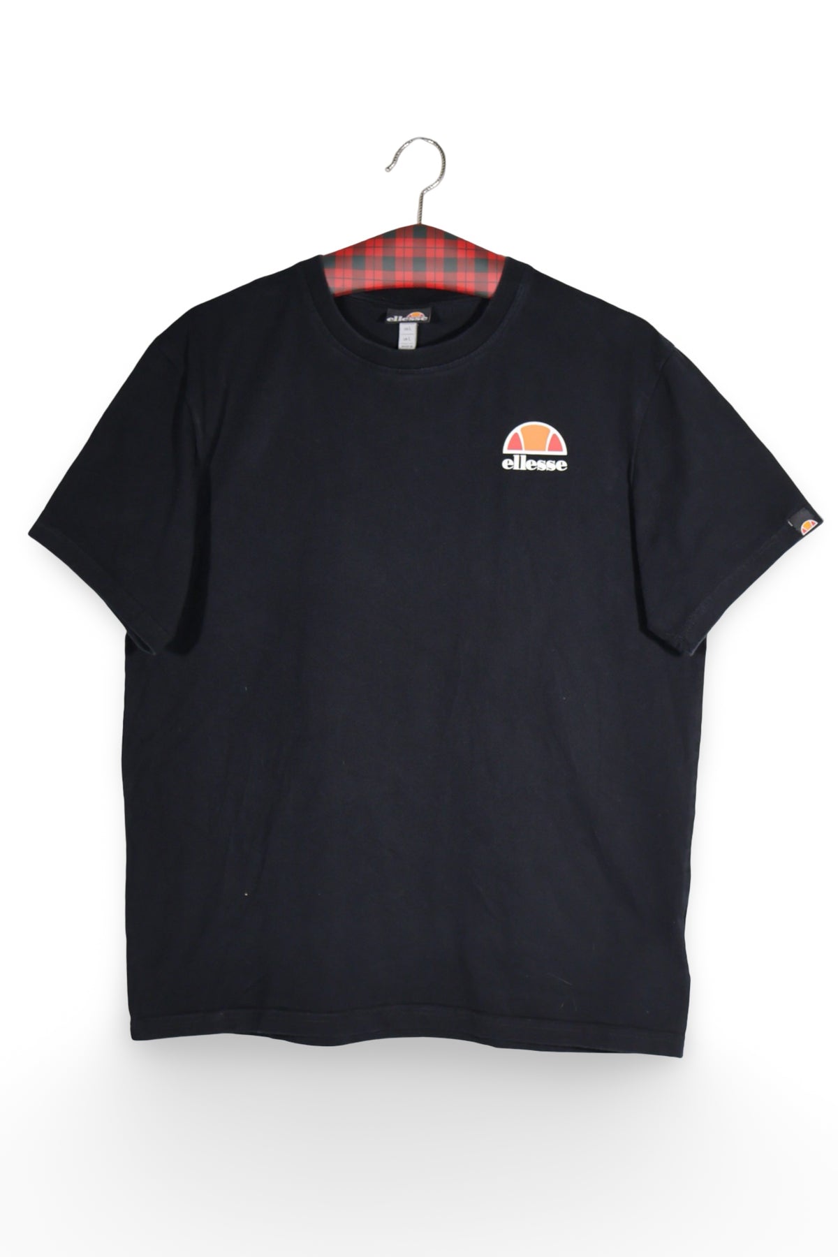 Tricou - Ellesse negru din bumbac cu logo la piept – L – Femei - fata