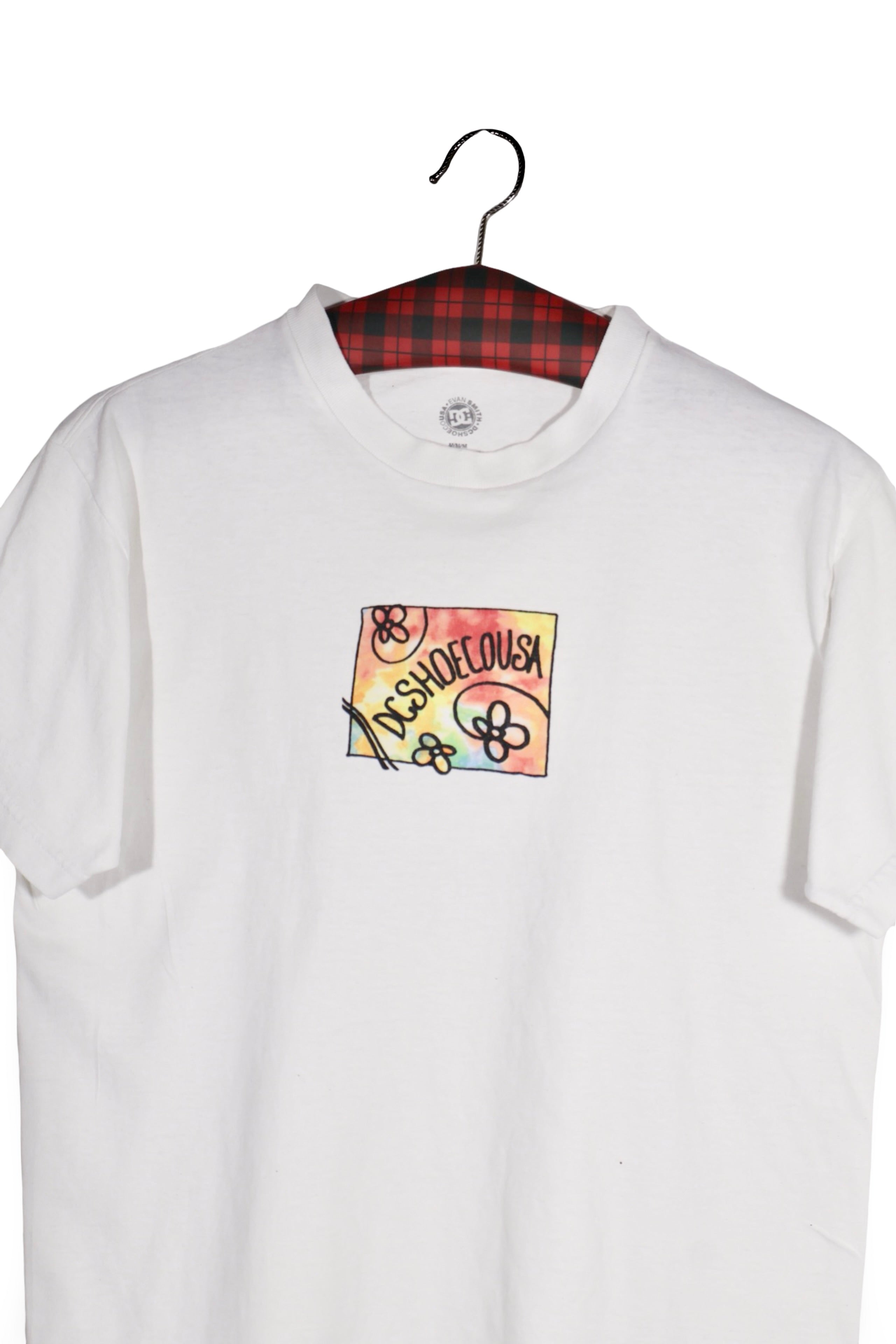 Tricou - DC alb cu print grafic pastelat – M – Femei - detaliu