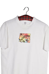 Tricou - DC alb cu print grafic pastelat – M – Femei - detaliu