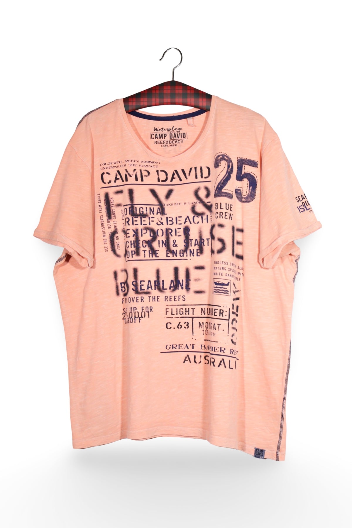 Tricou - Camp David piersica cu imprimeu grafic urban – XXL – Bărbați - detaliu